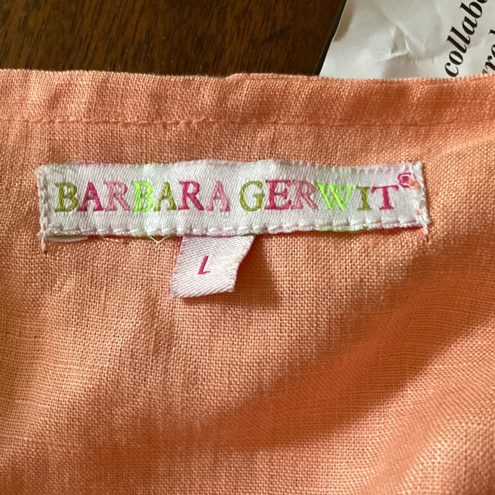 Linen beaded tunic, beautiful peach color